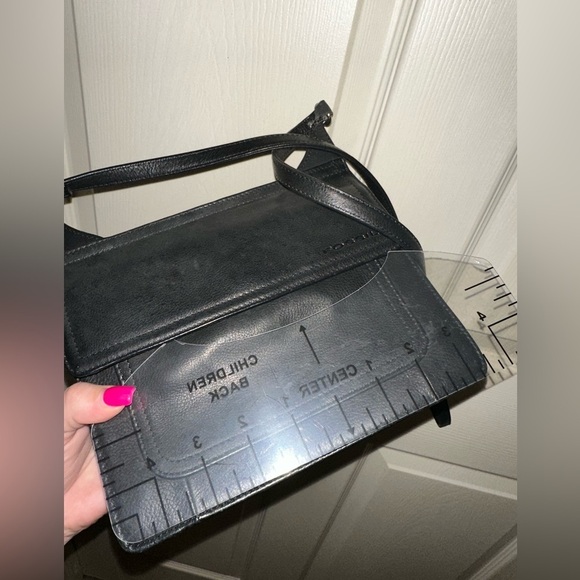 Fossil Vintage Sleek Double sided flap Black Leather Crossbody Bag - Picture 11 of 13